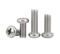M1.6 M2 M2.5 M3 M3.5 M4 M5 GB818-85 A2-70 304 Stainless Steel Cross Phillips Round Pan Head Screw Bolt 10/20/50pcs(45mm,50pcs M2.5)