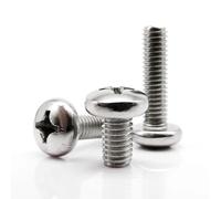 M1.6 M2 M2.5 M3 M3.5 M4 M5 M6 M8 Long Cross Pan Round Head Screw Bolt A2-70 304 Stainless Steel length=3-100mm(14mm,M1.6 50pcs)