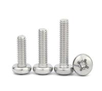 M1.6 M2 M2.5 M3 M3.5 M4 M5 M6 M8 Stainless Steel Cross Round Pan Head Screw Bolt(40mm,20pcs M3.5)
