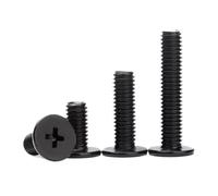 M1.6 M2 M2.5 M3 M4 M5 M6 Black 304 Stainless Steel Cross Slot Ultra Thin Flat Wafer Head Screw Laptop Bolt(16mm,M6(dk 12.0)-5pcs)