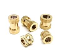 M1.6 M2 M2.5 M3 M4 M5 M6 M8 Brass Copper Thread Hot Melt Heat Injection Molding 3D Print Knurl Embedded Insert Nut Length 2-16mm(Length 7mm,10pcs M5 (OD 8.3mm))