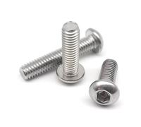 M1.6 M2 M2.5 M3 M4 M5 M6M8 Hexagon Hex Socket Head Button Bolt Screw 304 A2 Stainless Steel Black(304 stainless steel,M5x16mm 10pcs)
