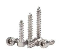 M1.7-M10 304 A2-70 Stainless Steel Hex Hexagon Socket Cap Head Self-tapping Screw Wood Screw(M3x10mm-100pcs)