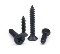 M1.7 M2 M2.5 M3 M3.5 M4 M5 M6 GB846 Black 304 A2-70 Stainless Steel Cross Flat Countersunk Head Self Tapping Wood Screw(75mm,50pcs M3)