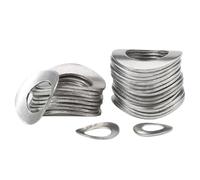 M1.7 M2 M2.5 M3 M4 M5 M6 M8 M10 304 Stainless Steel Curved Washers Wave Spring Washer(M5-50pcs)