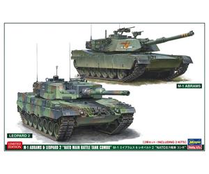 M1 Abrams & Leopard 2 Tanks 1:72 Plastic Model Kit HASEGAWA