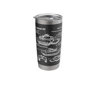 M1 Abrams Tank Recognition Blueprint Diagram Stainless Steel Insulated Tumbler