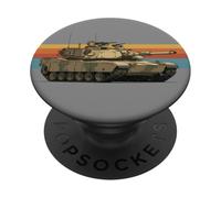 M1 Abrams Tank Retro Sunset Graphic PopSockets Adhesive PopGrip