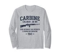 M1 Carbine World War Two Gun Men Military History Buff Long Sleeve T-Shirt