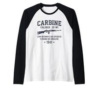 M1 Carbine World War Two Gun Men Military History Buff Raglan Baseball Tee