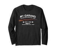 M1 Garand Rifle Gun WWII Watch Your Thumb EST 1936 Graphic Long Sleeve T-Shirt