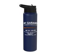 M1 Garand Rifle Gun WWII Watch Your Thumb EST 1936 Graphic Stainless Steel Insulated Water Bottle