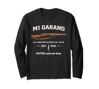 M1 Garand Rifle Watch Your Thumb WWII Vintage World War Two Long Sleeve T-Shirt