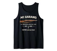 M1 Garand Rifle Watch Your Thumb WWII Vintage World War Two Tank Top