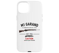 M1 Garand Rifle WWII Gun Watch Your Thumb EST 1936 M1 Garand Case for iPhone 15 Plus