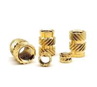 M1 M1.2 M1.4 M1.6 M1.7 M2 M2.5 M3 M4 M5 M6 Hot Melt Heat Injection Molding 3D Print Brass Copper Embed Insert Nut Knurled Thread(Length 8mm,50pcs M2.5(OD 4mm))