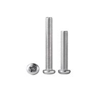 M1 M1.2 M1.4 M1.6 M2 M2.5 A2-70 304 Stainless Steel Cross Round Pan Head Screw Bolt Screws Length 3-100mm(5mm,M1.2-100pcs)