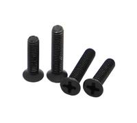 M1 M1.2 M1.4 M1.6 M2 M2.5 M3 M3.5 M4 M5 Cross Recessed Flat Countersunk Head Screw Bolt GB819 Black Carbon Steel(30mm,M2.5 50pcs)