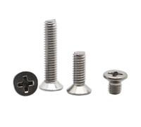 M1 M1.2 M1.4 M1.6 M2 M2.5 M3 M4 M5 M6 M8 GB819 Micro Small Stainless Steel Cross Flat Countersunk Head Screw Bolts(5mm,M1.2 50pcs)