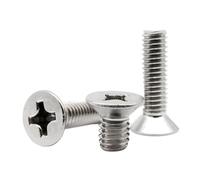 M1-M4 Stainless Steel Cross Phillips Flat Countersunk Head Screw Bolt, 25pcs, M2.5x50mm