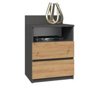 M1 Malwa Bedside Table Anthracite Artisan Oak