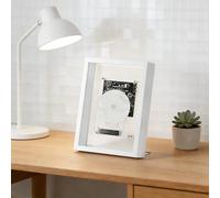 M1 Transparent CD Player, Wall or Desk Mount, Bluetooth 5.0 Transmitter, 8-Hour Rechargeable Battery, AUX Output, Industrial Art Design (White)