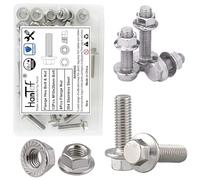 M10-1.5 x 25mm Metric Flanged Hex Head Bolts Nuts Kit, 13Pcs Flange Screws and 6Pcs Flange Nuts, External Hex Drive, 304 Stainless Steel 18-8, Fully Coarse Threaded, for Automotive, Pump, DIY Project