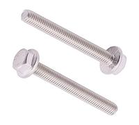 M10-1.5 x 45mm (8 pcs) Flanged Hex Bolts, 304 Stainless Steel 18/8, Hex Flange Washer Head Bolts, Large Washer, Automobile Bolts, Car Screws Replacement, DIN6921