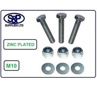 10MM BZP BOLT / NUT / WASHER SET. THREADED SETSCREW + WASHER + NYLOC