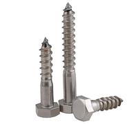 M10-10mm HEX Hexagon Head Coach Screws (10 PCS) Lag Bolts Wood Screws Zinc DIN 571 300mm (11 3/4")
