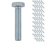 M10 10mm x 50mm Hex Headed Set Screw Bolt Fastener Fully Threaded 50pc