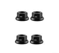M10 Bike Hub Nuts 7075 Aluminum Alloy For Folding Fixed Gear Bicycle Wheel Axle Secure Fastening With Gaskets Black Red Grey Gold Options Pack Of Four Pieces Lightweight Design(4PCS black)