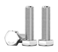 M10 Bolts Fully Threaded Hexagon Head M10 Screws Stainless Steel A2 10 Pcs | A2 Stainless Bolts M10 30mm Metric DIN 933 Screws Machine Screws for Furniture Automotive Machinery Repair