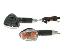 M10 Carbon Look Doozy Clear Long Version Indicator Light Set for Motorbike Sc...