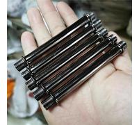 M10 Fine Teeth Double Headed Teeth Pipe Electroplating Gold Painting Black Table Lamp Connection DIY Pipe Hollow Table Lamp(6pieces 8cm,Pearl Black)