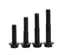 M10 M12 M14 M16 Grade 10.9 Black Carbon Steel Fine Thread Hexagon Head Flange Cap Screw Hex Washer Head Bolts Pitch 1.25/1.5mm(75mm(Half Thread),M12-1pcs(Pitch1.25))