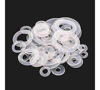 M10 M12 M14 M16 M18 M20 White Nylon Flat Washer Seals - Durable Plastic Spacer Gasket Rings for Various Applications(M14x22x1.2mm 50pcs)
