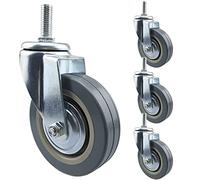 M10 M12 Threaded Stem Swivel CastersPack of 4 75mm & 100mm PVC Quiet Replacement Wheels with Brake Easy Installation for Work Tables & Furniture