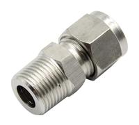 M10 M14 M16 M20 Metric Male Thread to 6mm 8mm 10mm 304 Stainless Steel Double Ferrule Pipe Fitting Union Tube Connector(M10x1 to 8mm)