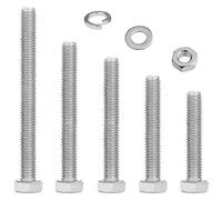 M10 Nuts And Bolts Set,Stainless Steel Hex Bolts Sets With Washers,Longer Machine Screws Assorted,Fully Threaded Bolts For Car,Bike,Furniture,Ship,Construction,Mechanical(50/60/70/80/100mm)(M10)