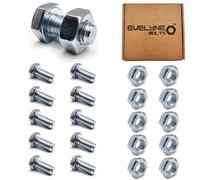 M10 Nuts & Bolt Set - 10 Pack (M10 x 20mm Bolts & M10 Nuts) Hex Bolt/Setscrew Fully Threaded
