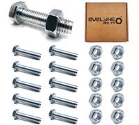 M10 Nuts & Bolt Set - 10 Pack (M10 x 40mm Bolts & M10 Nuts) Hex Bolt/Setscrew Fully Threaded