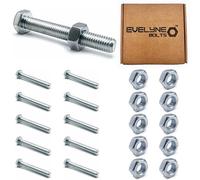 M10 Nuts & Bolt Set - 10 Pack (M10 x 70mm Bolts & M10 Nuts) Hex Bolt/Setscrew Fully Threaded