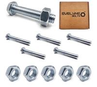 M10 Nuts & Bolt Set - 5 Pack (M10 x 60mm Bolts & M10 Nuts) Hex Bolt/Setscrew Fully Threaded