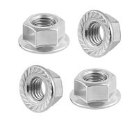 M10 Nuts Hex Flange Nuts - 4 Pcs M10 x 1.25 mm Stainless Steel Nuts - 304 Stainless Hex Flange Lock Nut - Fasteners for Construction Manufacturing Machinery