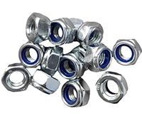 M10 Nyloc Hex Nuts, Pack of 15, Zinc Plated Steel, 10mm Self-Locking | Nylon Insert Lock Nut for Bolts and Screws, Hexagon Fastener, Nylock Locknut, Suitable for DIY Repair and Maintenance