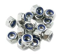 M10 Nyloc Nuts, 10mm Locking Nuts, (Pack of 20) A2 304 Stainless Steel Hex Nut, Nylon Insert Lock Nut, Self-Locking for Bolts & Screws, DIN 985