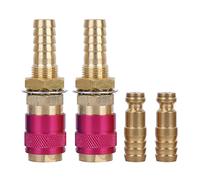 M10 Red Water Cooled & Gas Adapter Quick Connector Fitting, Brass Welding Torch Quick Connector Set, for TIG MIG Welder Torch, with M10 Barb, Durable Brass Construction