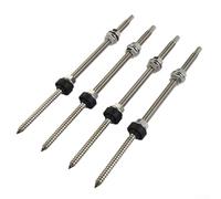 M10 Screw with L Angle Adapter Plate for Solar Panel Installation on Trapezoidal Sheet Metal Roofs Including Hex Drive and Weather Resistant EPDM Seal (250mm)