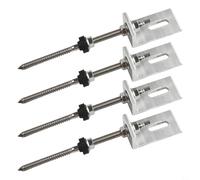 M10 Stainless Steel Solar Roof Mounting Screws with L Bracket, Adjustable Pole Screw Kit for Trapezoidal Sheet Metal and Corrugated Roof, Includes EPDM Seal and Lock Nuts for Aluminium Rail(200mm)